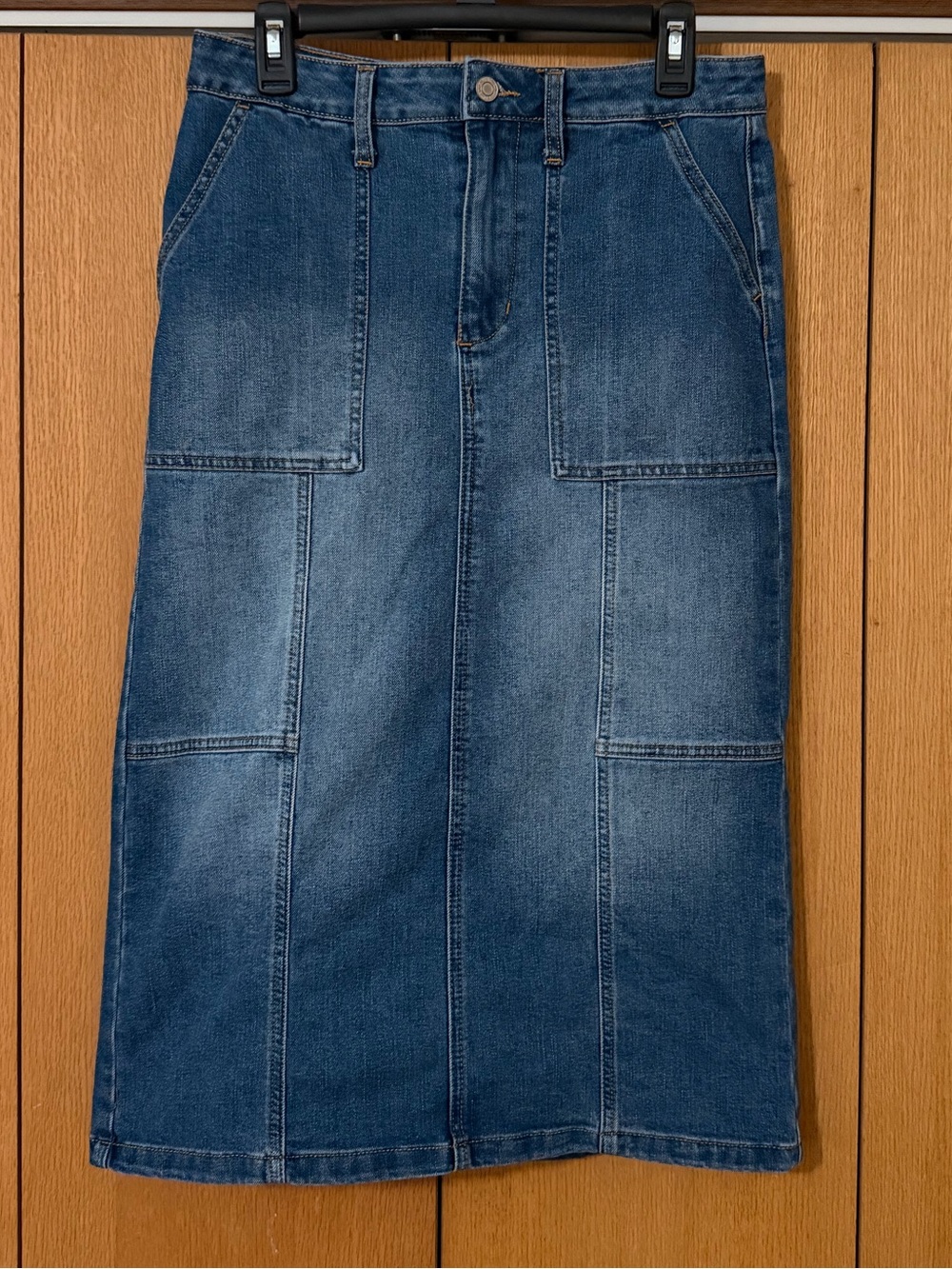 Women’s Blue Denim Jeans Midi Skirt